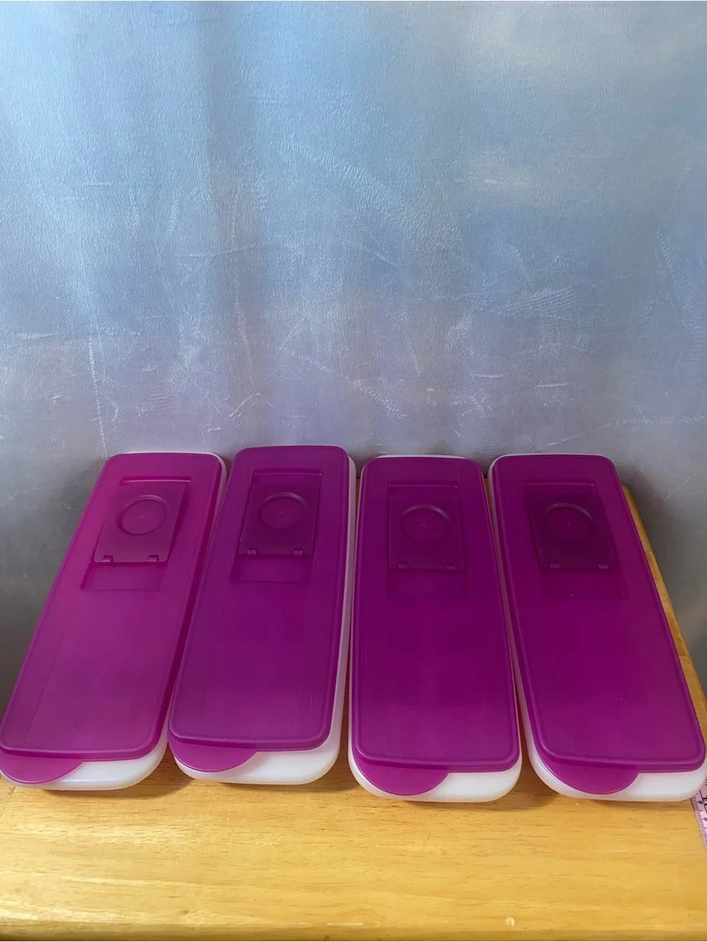 Tupperware Purple and White Stackable Ice Cube Trays 2704 & 2705 (Set of 4)